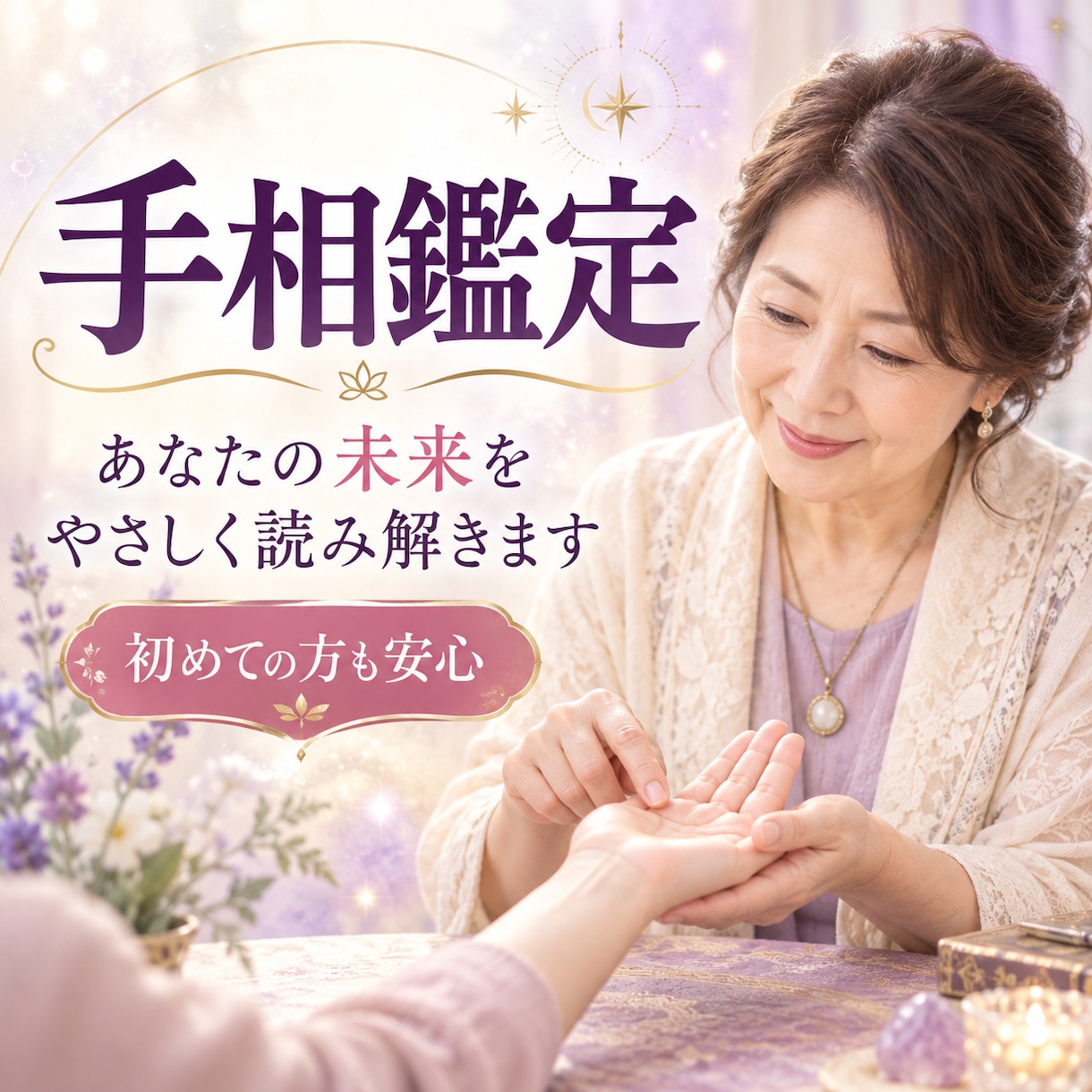 手相からあなたの未来と運勢をやさしく鑑定します 「今のお悩みに、手相から前向きなヒントを見つけます」 イメージ1
