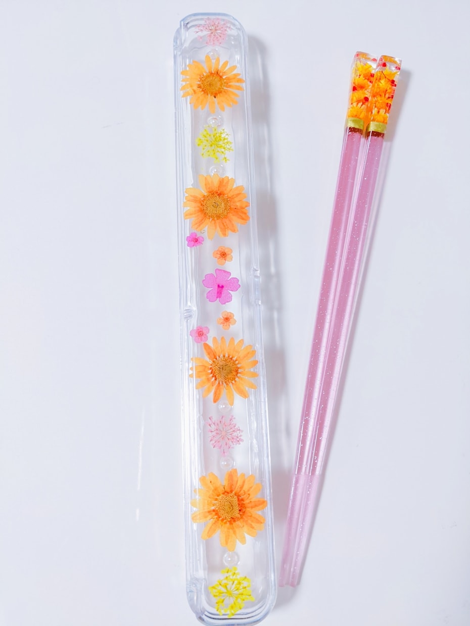 花でお箸（1膳）&お箸ケースのセットをお作りします 日本ハーバリウム協会認定講師が箸&箸ケースをお作り致します。 イメージ5
