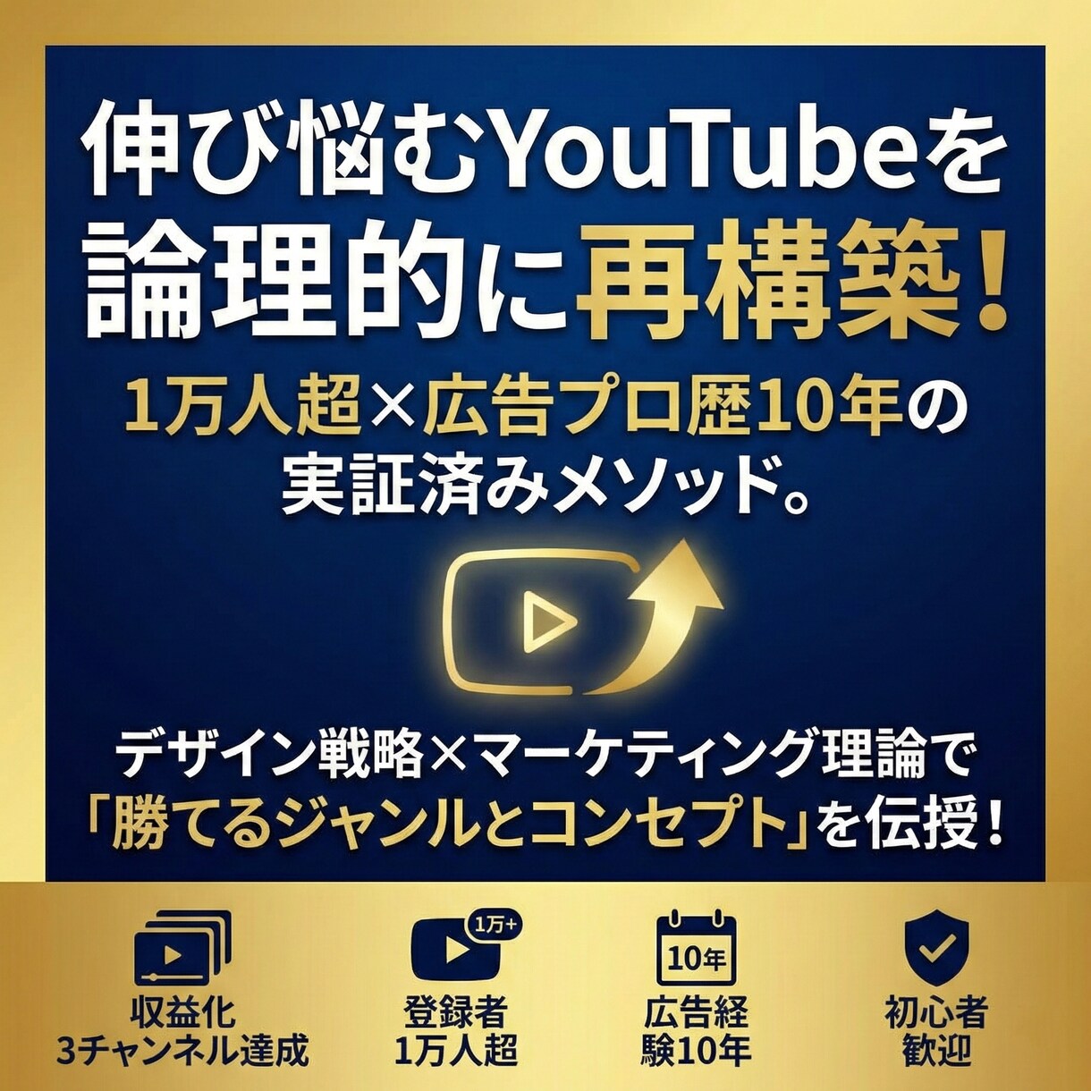 YouTube戦略とジャンル選びます 登録者1万人×収益化3回の実績からアドバイス イメージ1