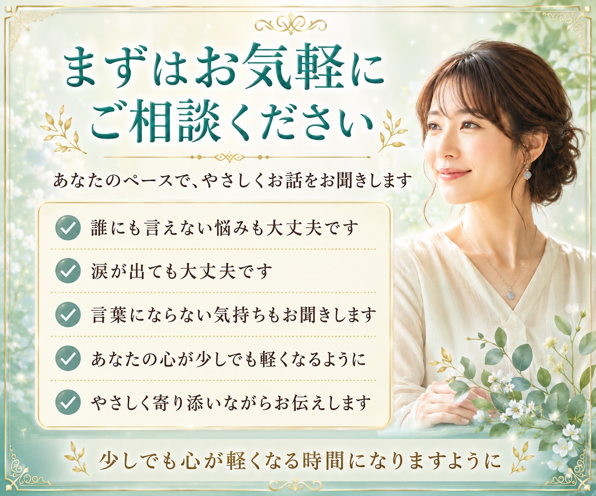 人間関係のモヤモヤと相手の気持ちを丁寧に占います 恋愛・職場・家族・友人・仲間・ママ友の悩みに寄り添います イメージ9