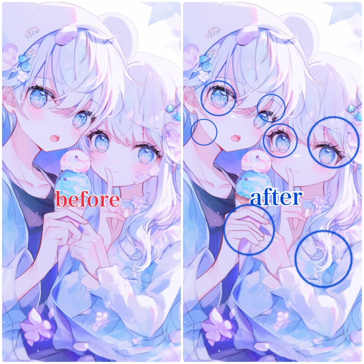 イラストレーターがAI イラストの加筆修正します AIイラストのここが変！もっと映えさせたい！ならお任せ★ イメージ3