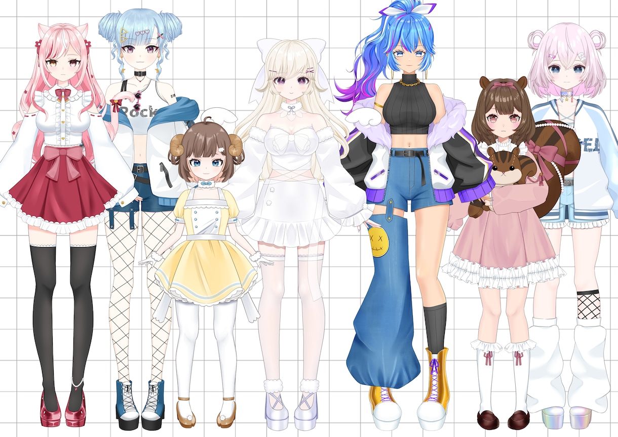 配信用立ち絵作成します ライバー様、Vtuber様向け☆全身立ち絵 イメージ2