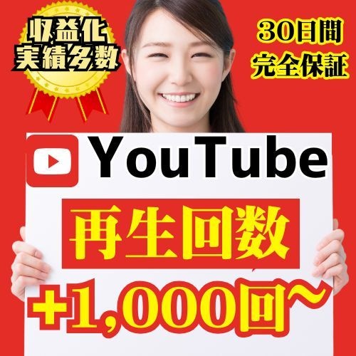 YouTube動画再生回数を1,000回増やします 振り分け可能！動画の価値を加速させます！ イメージ1