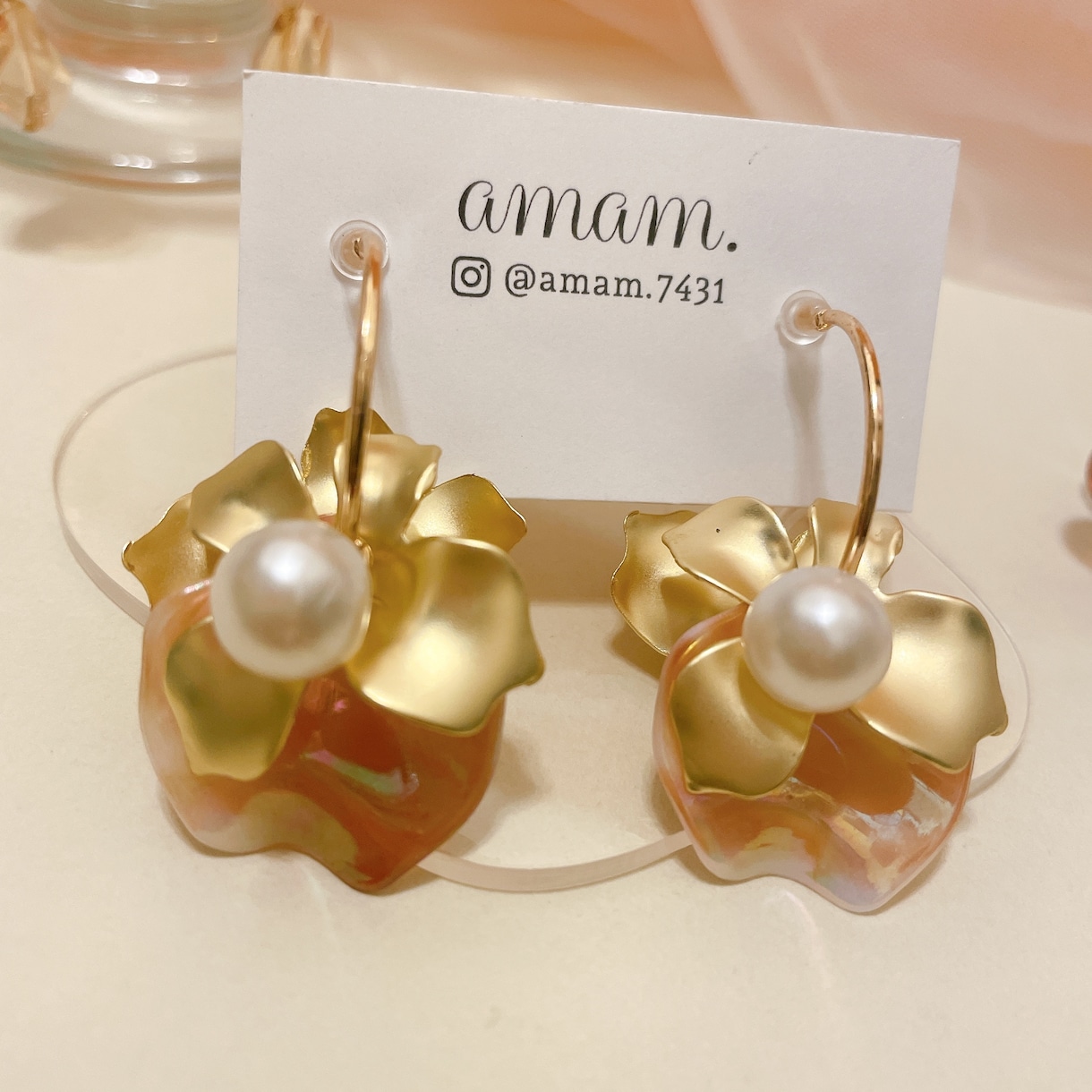 新作ハンドメイドアクセサリーを制作致します カラーシリーズの登場♡ オレンジ♡ イメージ5