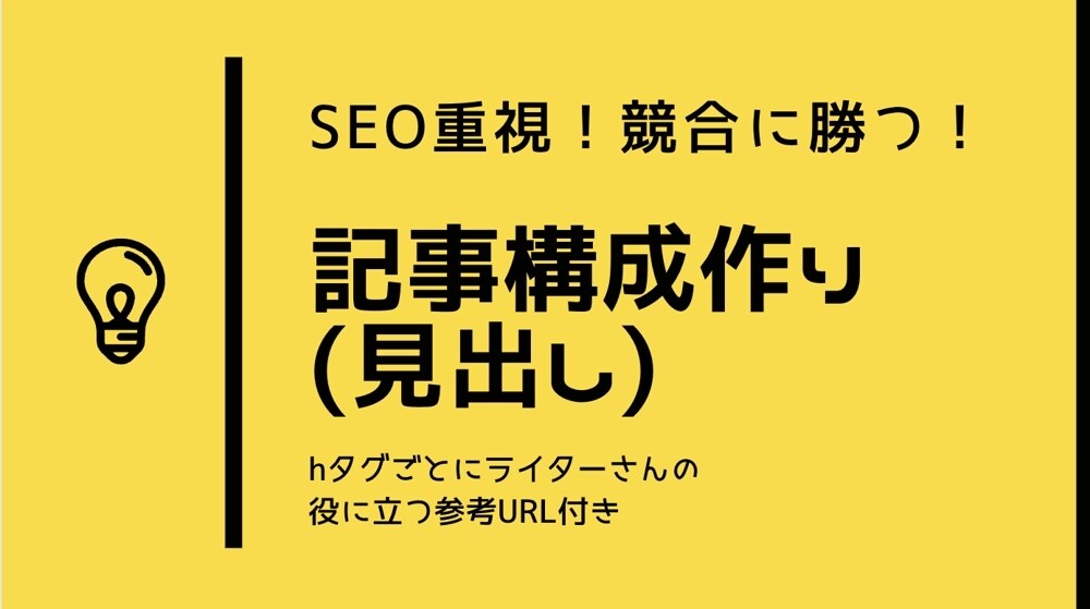 SEO意識し、誰でも書きやすい記事構成を作成します 2記事で3000円！ジャンル問わず！200記事以上を制作！ イメージ1