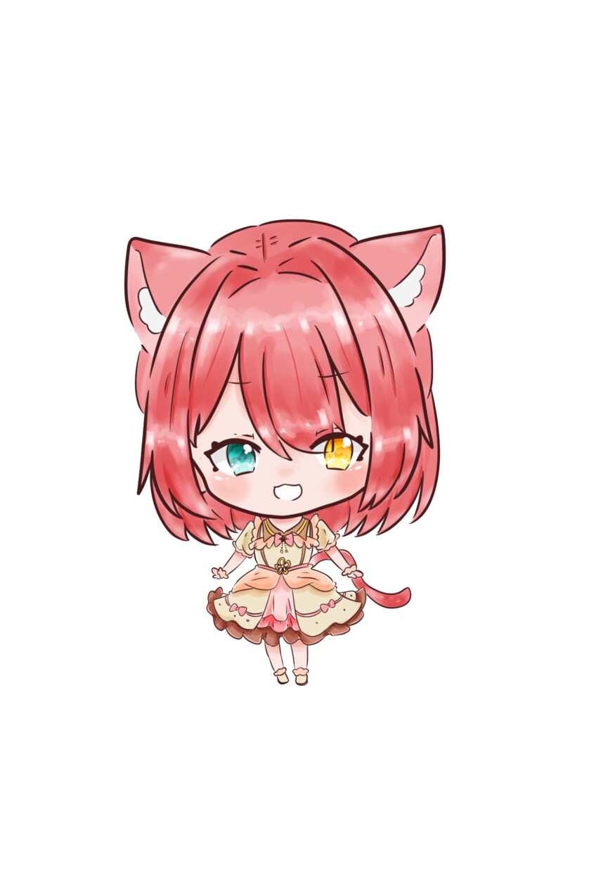 デフォルメでイラスト描きます 可愛い水彩タッチで1枚絵描きます、VTuber向け イメージ1