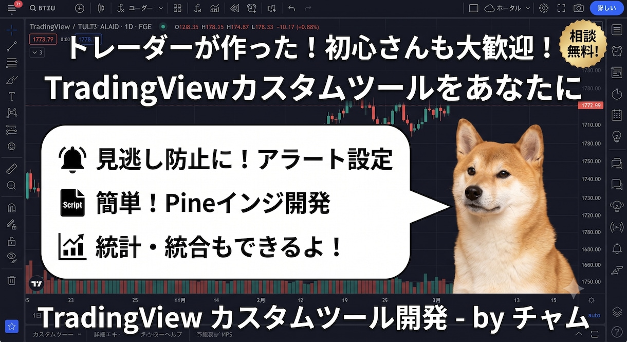 現役がTradingViewインジや通知作成します 自分の欲しい情報だけをコンパクトに見やすく！ イメージ1