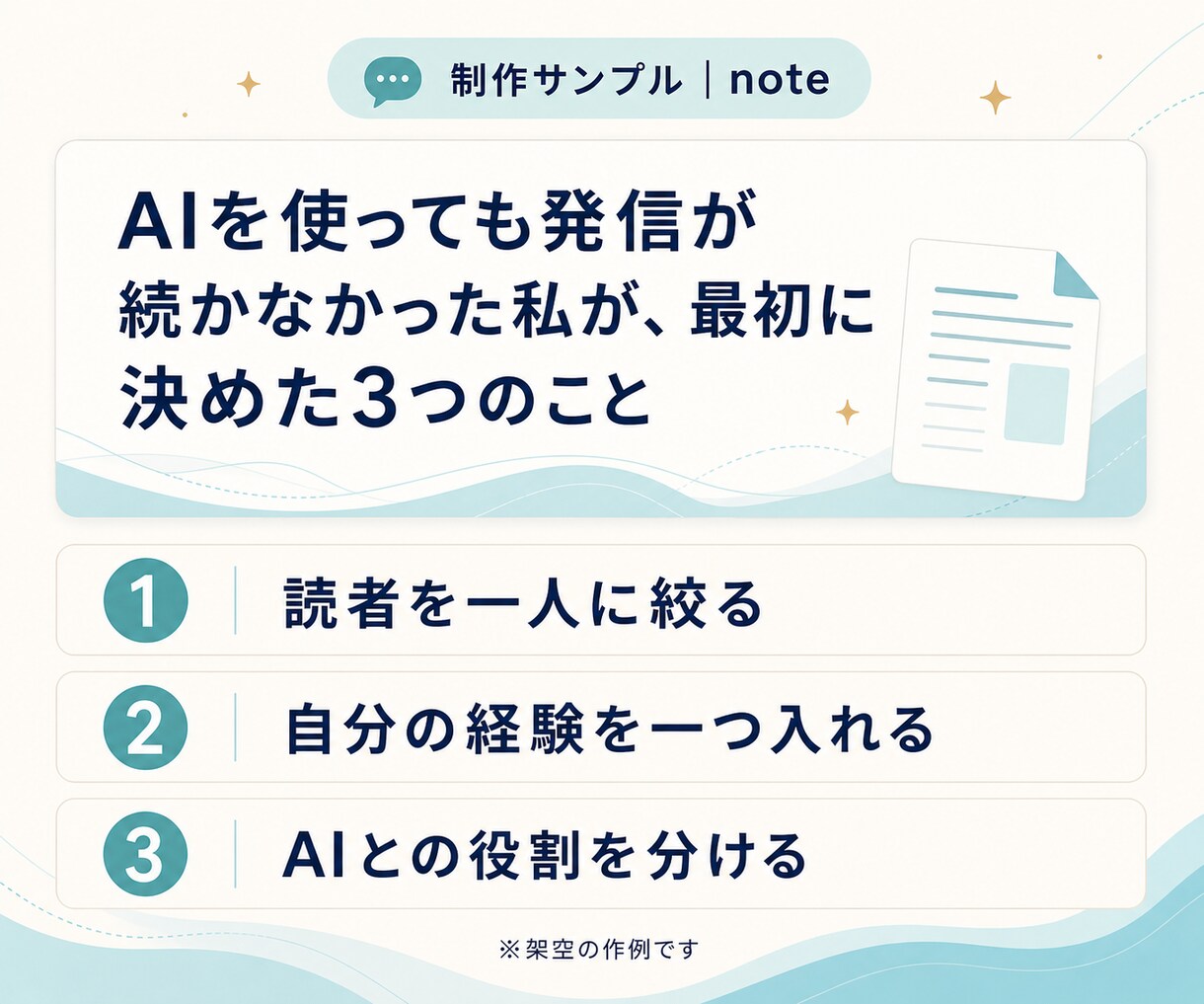 AIでThreads投稿とnote記事を作ります メモだけでOK！あなたらしい1週間分の発信を完成 イメージ7
