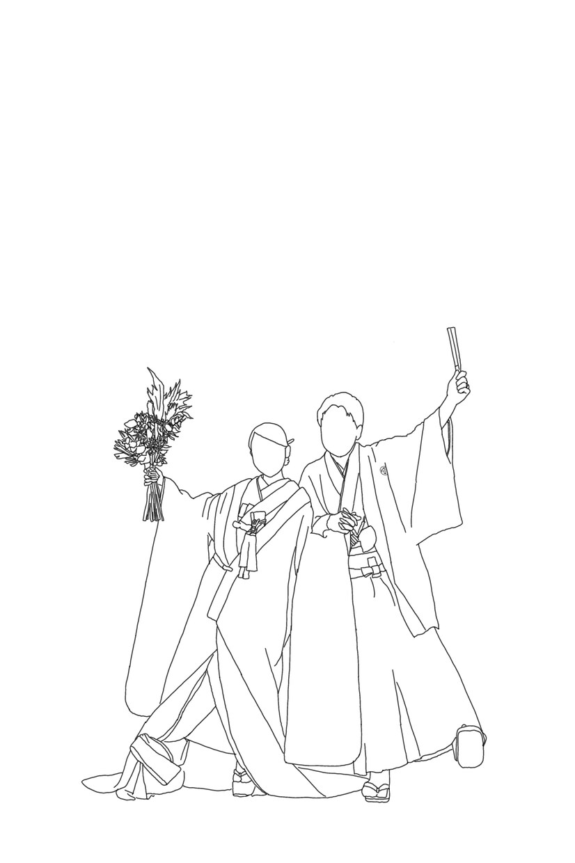結婚式ペーパーアイテムDIYで使用イラスト作成ます 自身の結婚式ペーパーアイテム作成経験を活かした線画イラスト イメージ7