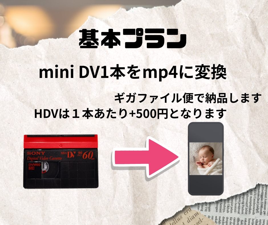 女性対応！miniDV·VHSをスマホで見れます 【1本一律1000円】時間制限なし！miniDVをmp4変換 イメージ3