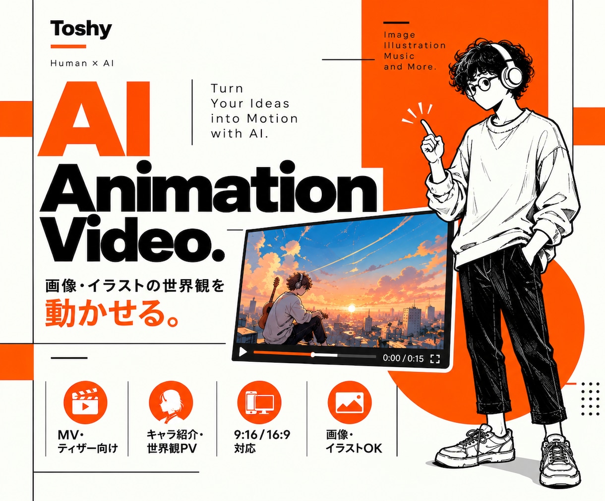 あなたの世界観をAIアニメーション動画にします 画像、イラストの世界観を大切に イメージ2