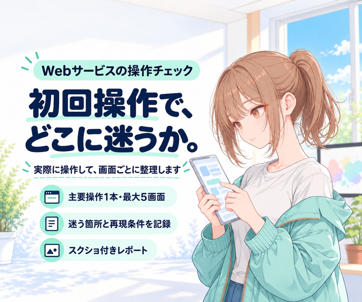 Webサービスをユーザー目線でUXチェックします 初めて使う人が迷う点を、画面ごとに整理します イメージ1