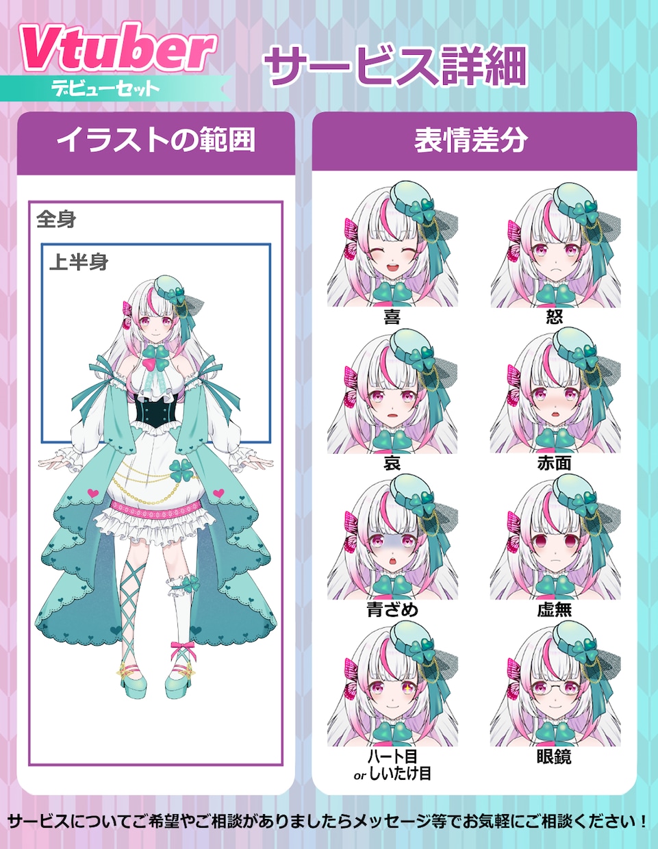 Vtuberデビュー！全工程制作します デザイン・パーツ分け・モデリング・ロゴ・ちびキャラ全部込!! イメージ4