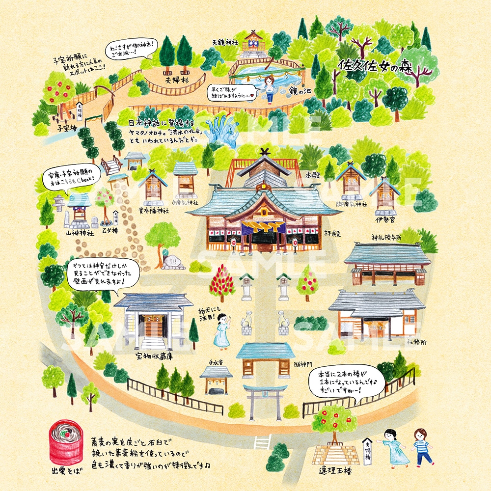 かわいい手書きタッチの地図・MAPイラスト描きます 色鉛筆で描いたような地図です。建物以外もOK！ イメージ2