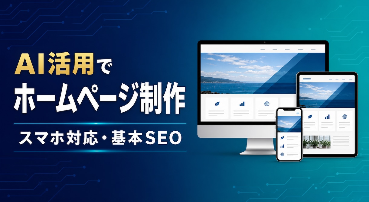 AI活用で小規模ホームページを制作します 原稿整理からスマホ対応まで丁寧に制作します イメージ1