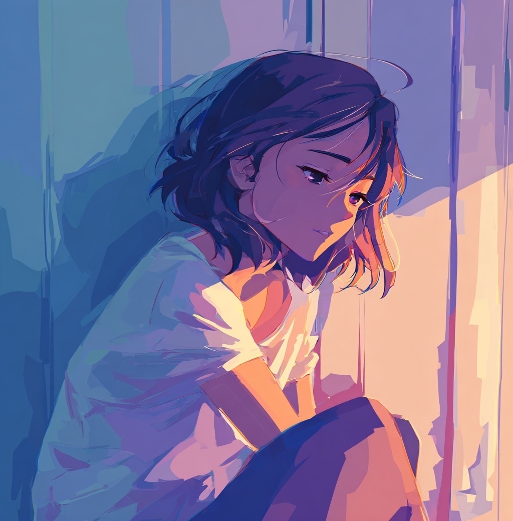 Midjourney＿Sad系の感情を教えます 感情『悲嘆・悲しみ・哀愁』を、光と影で美しく表現する イメージ2