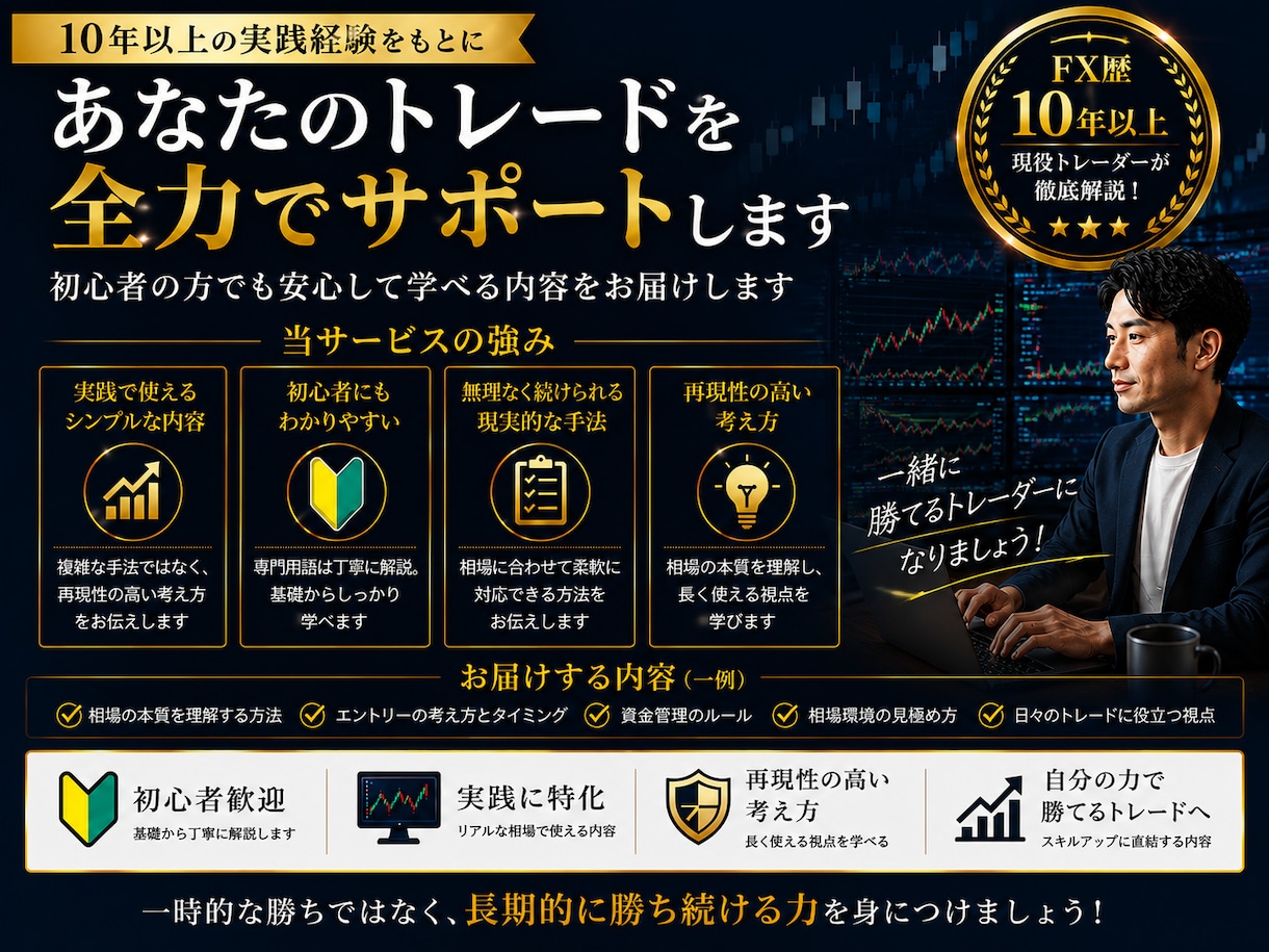 FX専業トレーダーの極意・手堅く勝つ手法伝授します ◉難しいスキルは必要なし◉これでダメなら諦めてください ① イメージ5