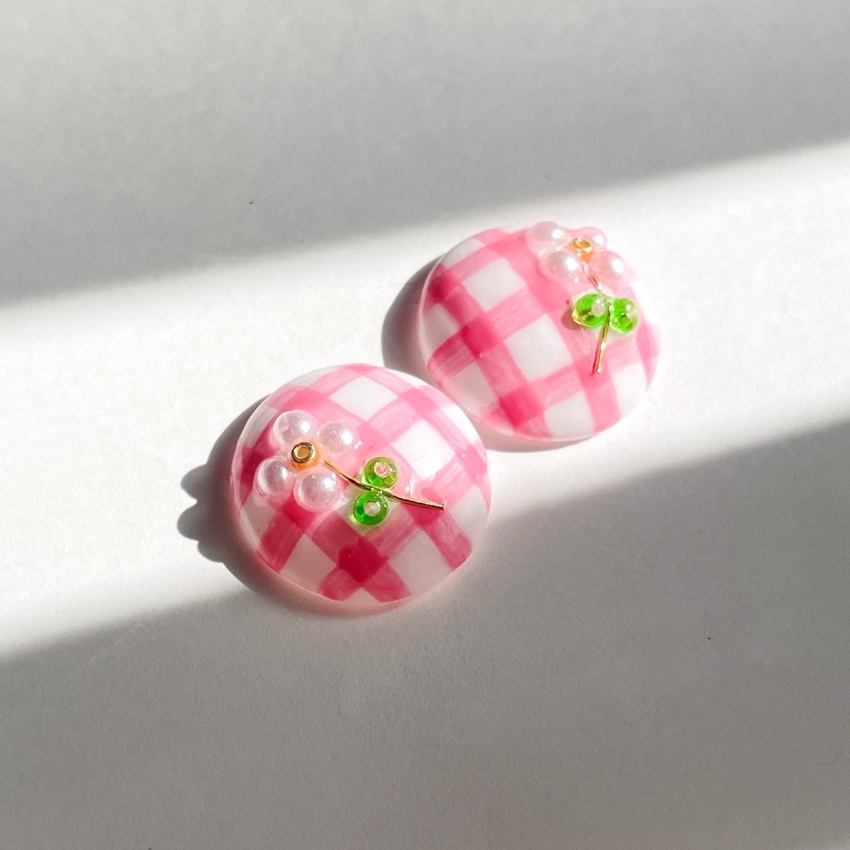 春アクセサリー製作します 春にお勧めのギンガムチェック♡お好きな色味でお作りします イメージ4