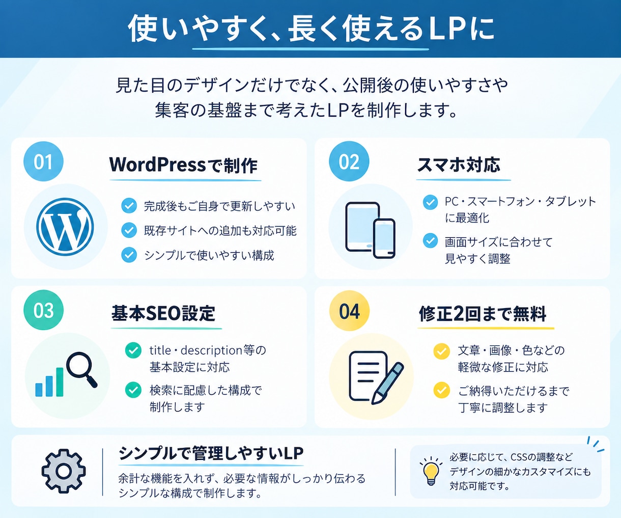 WordPressでLPを制作します 先着5名限定｜構成・文章・スマホ対応まで一括 イメージ3