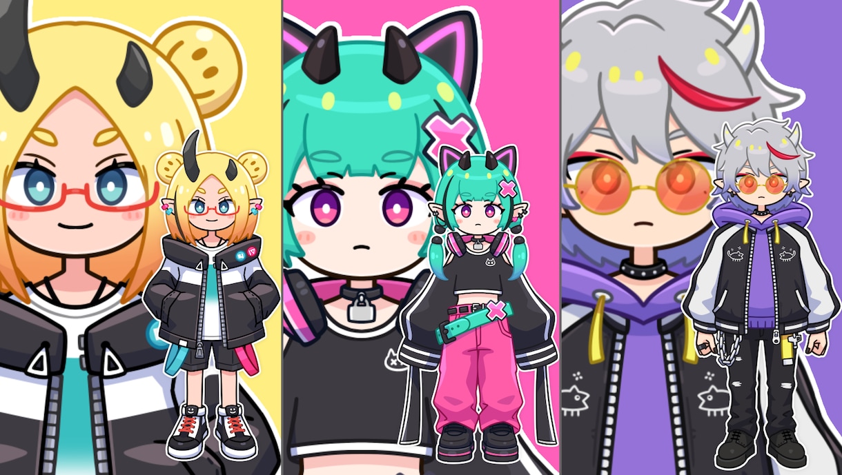 ポップなVTuberモデル作成します イラスト＋モデリングのセットです！ イメージ4