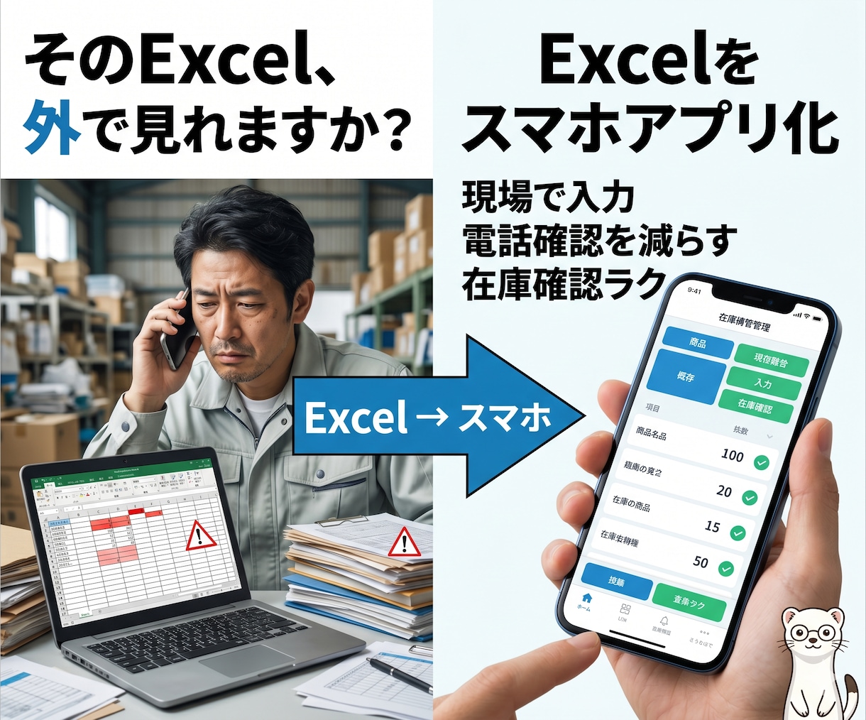 在庫管理をスマホで使えるアプリ作ります 電話確認ゼロへ、現場で即更新できます イメージ1