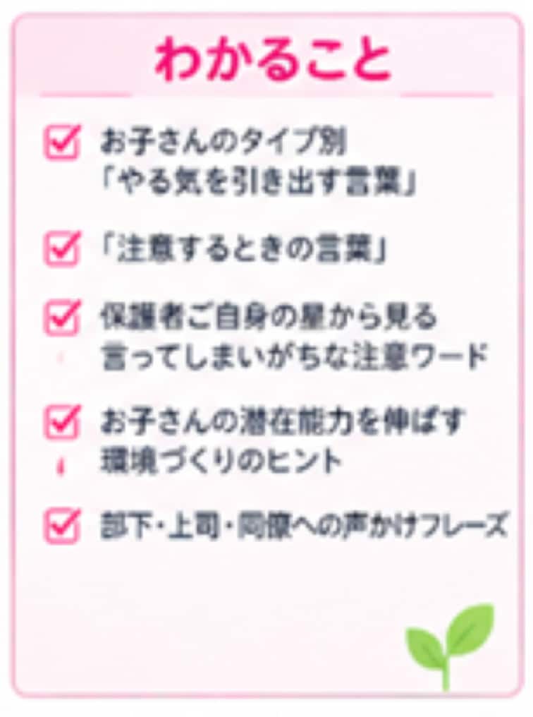 誕生日でわかる、響く声かけタイプ診断します 「なぜ伝わらない？」がわかる。子にも部下にも使える気学診断 イメージ5