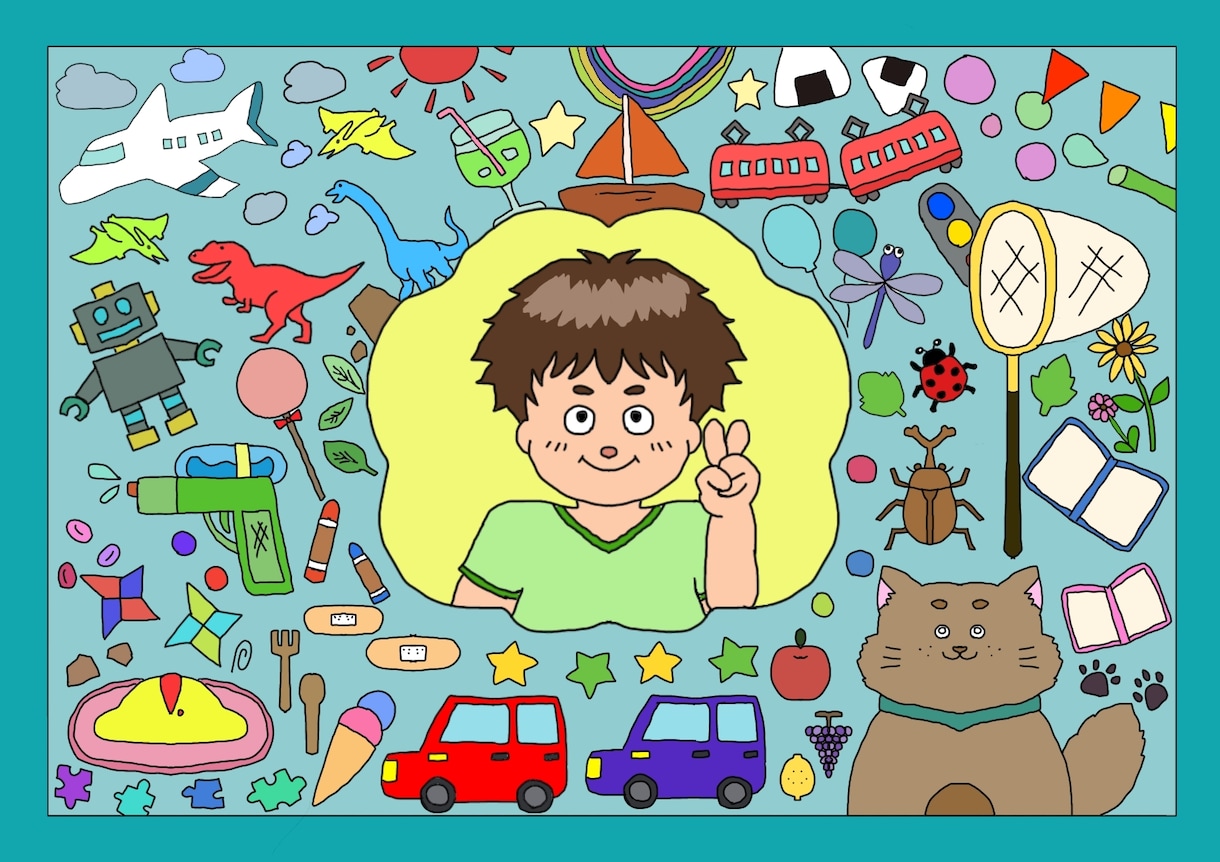 あなたの好きを詰め込んだ絵描きます ⭐︎お子様の記念に、恋人へのプレゼントに、SNS用画像などに イメージ1