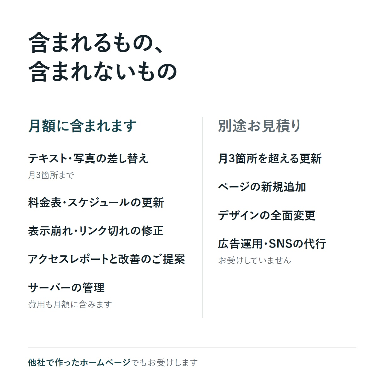 公開後のホームページを毎月更新・改善します 更新の代行と数値レポートを毎月。放置されないHPへ イメージ3