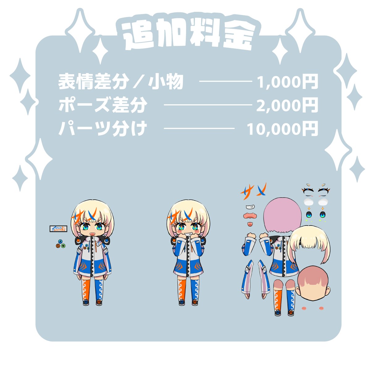 表情差分あり！ミニキャラクターの立ち絵かきます サムネイルや動画、SNSのアイコンなどにぴったり！ イメージ3