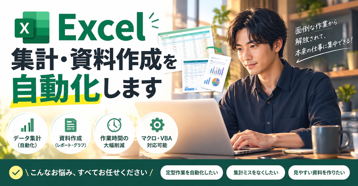 Excel集計・資料作成を自動化します ClaudeCode（AI）で時短・低コストに対応 イメージ1