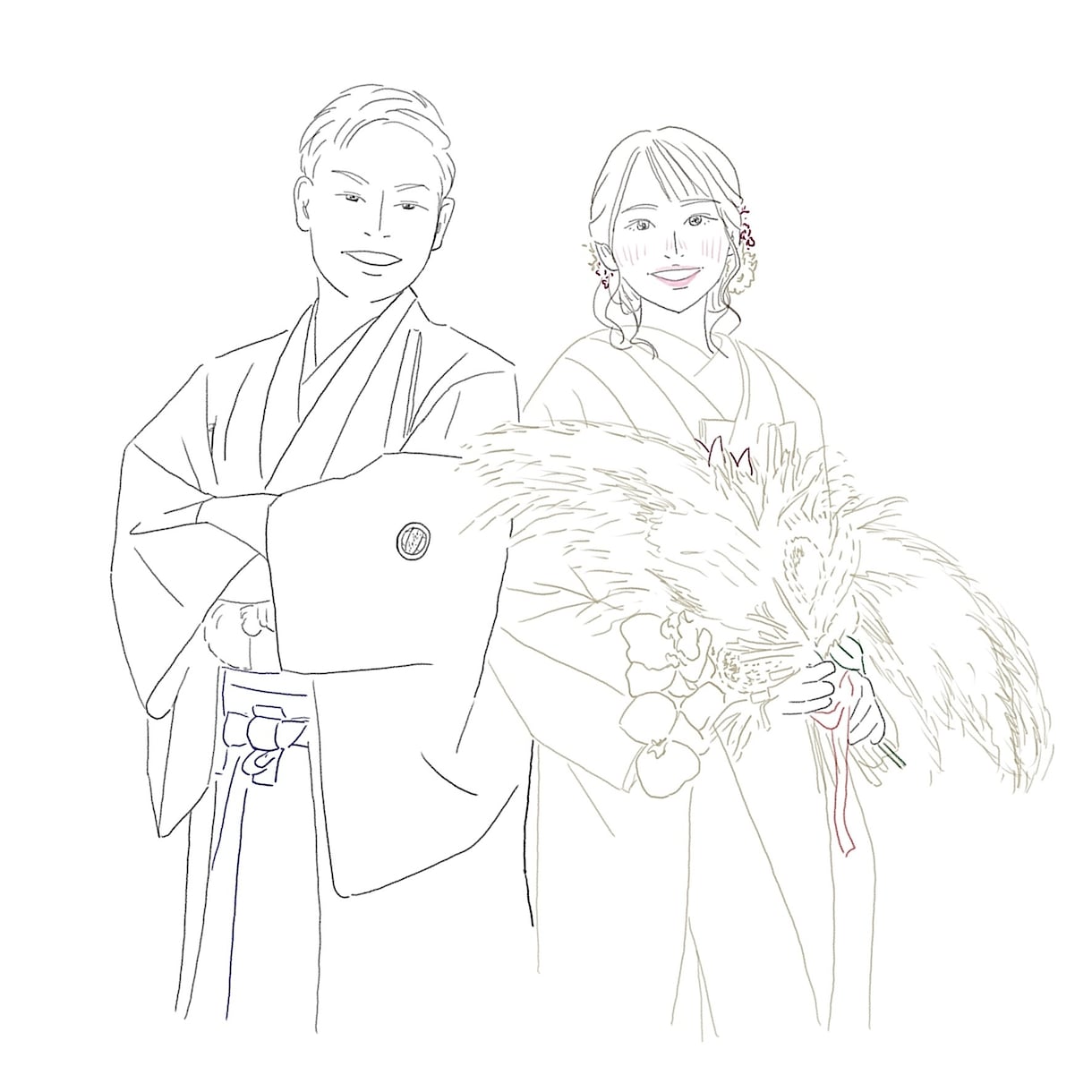 あなたの魅力が伝わるおしゃれかわいい線画描きます 【アイコン、ウェルカムボード、商用利用可】【文字入れ無料】 イメージ10