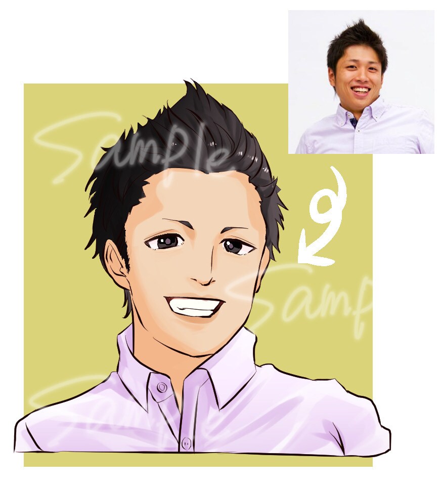 商用利用OK★アニメ調のデジタル似顔絵お描きします アイコン、プレゼントにも★適度なデフォルメで丁寧に仕上げます イメージ5
