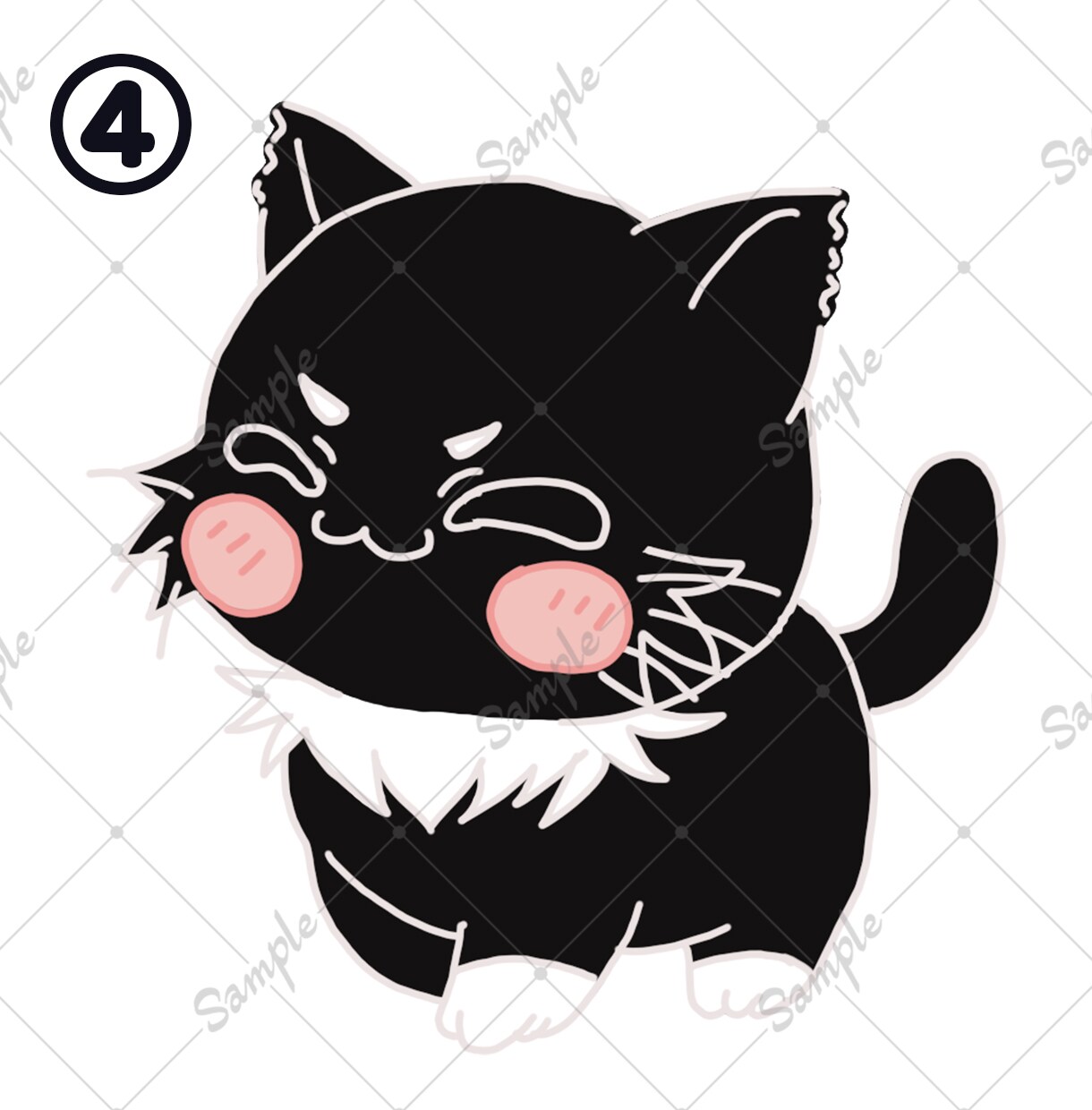 うちのこ（愛猫）をイラストにします 愛猫のお写真から丸っこかわいいイラストを描きます イメージ5