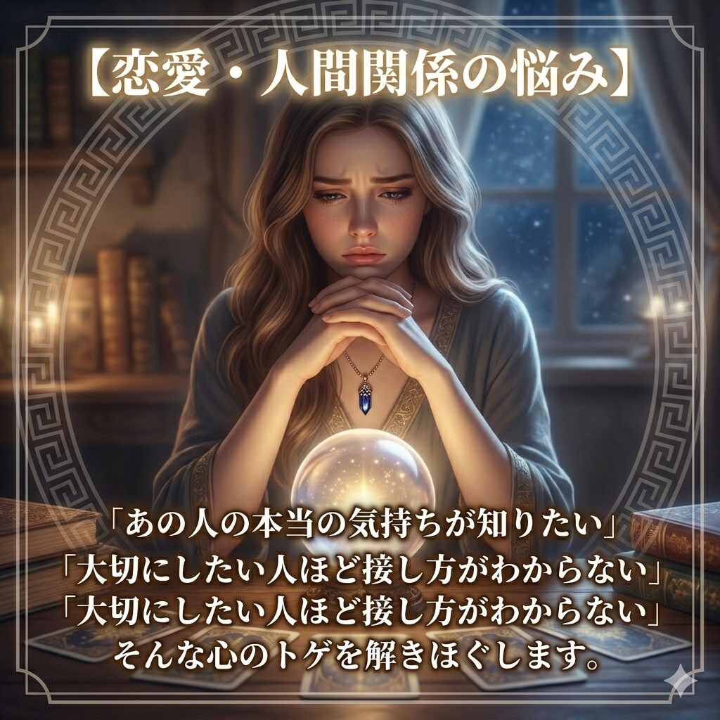 本確占い 恋愛・相手の気持ち・仕事を深層鑑定します タロット×西洋占星術×数秘×神話を用いた鑑定 イメージ2
