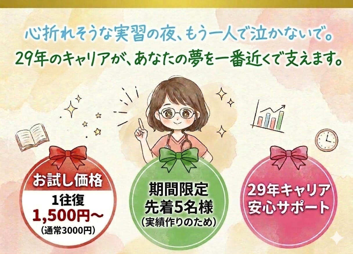 看護実習のお困りごとを解決します 経験と的確なアドバイスで「わからない」を「わかる」に変える イメージ1