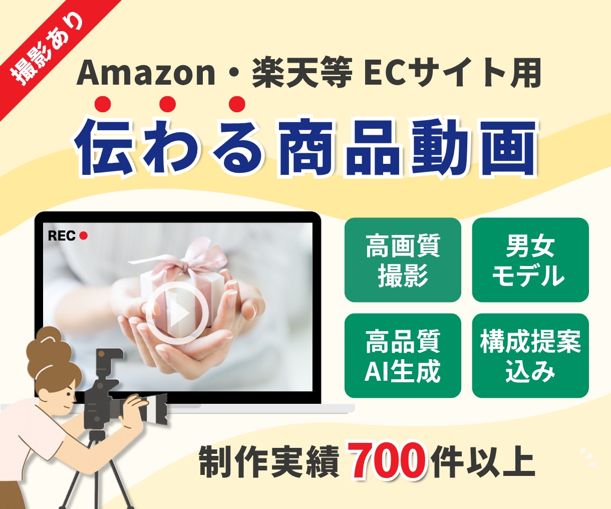 Amazon等ECサイトの商品動画撮影・編集します 高画質・モデル込み・おしゃれ・広告・わかりやすい・Vlog風 イメージ1