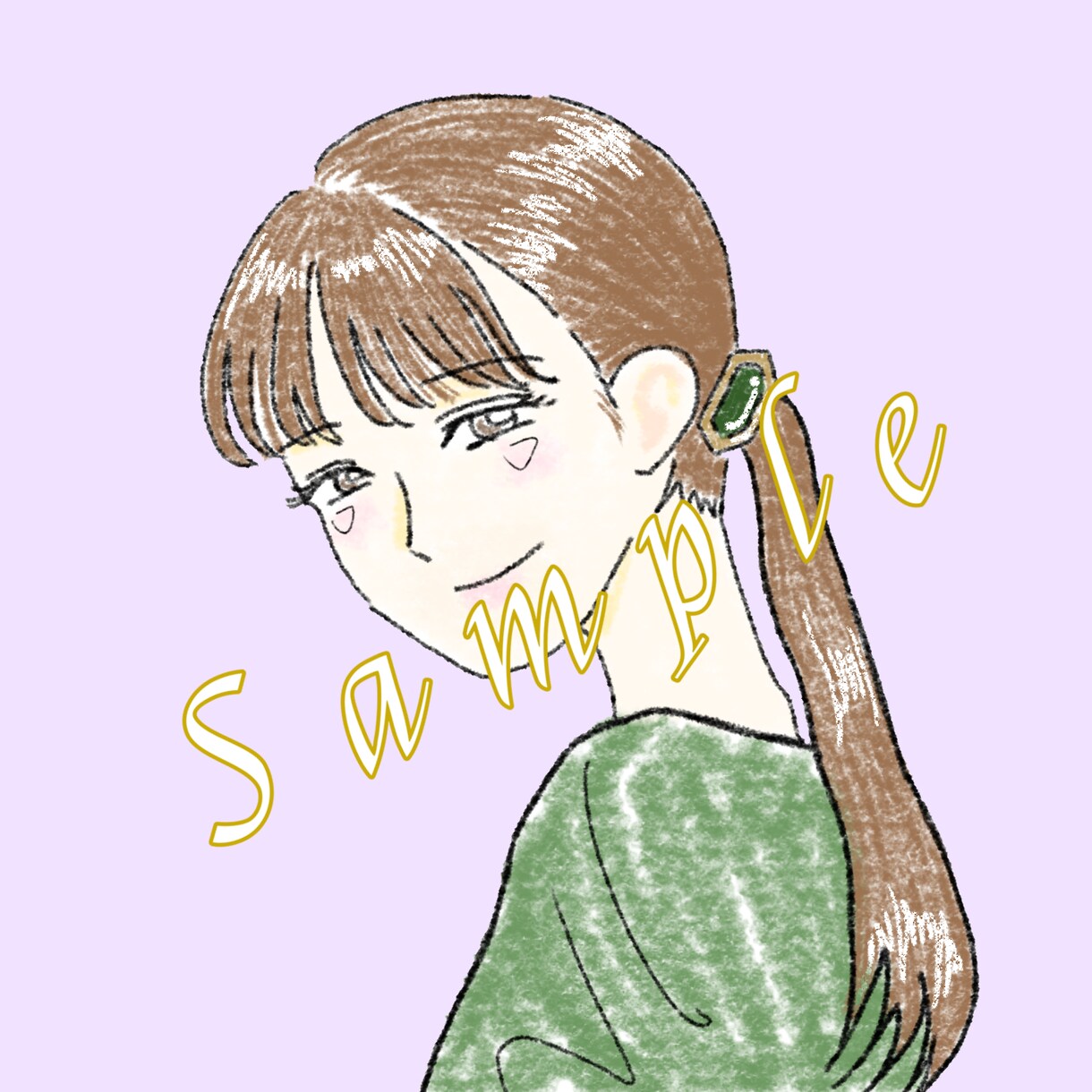 あたたかくてやさしいタッチで女性アイコン描きます snsアイコンに、ブログ、HP用など イメージ2