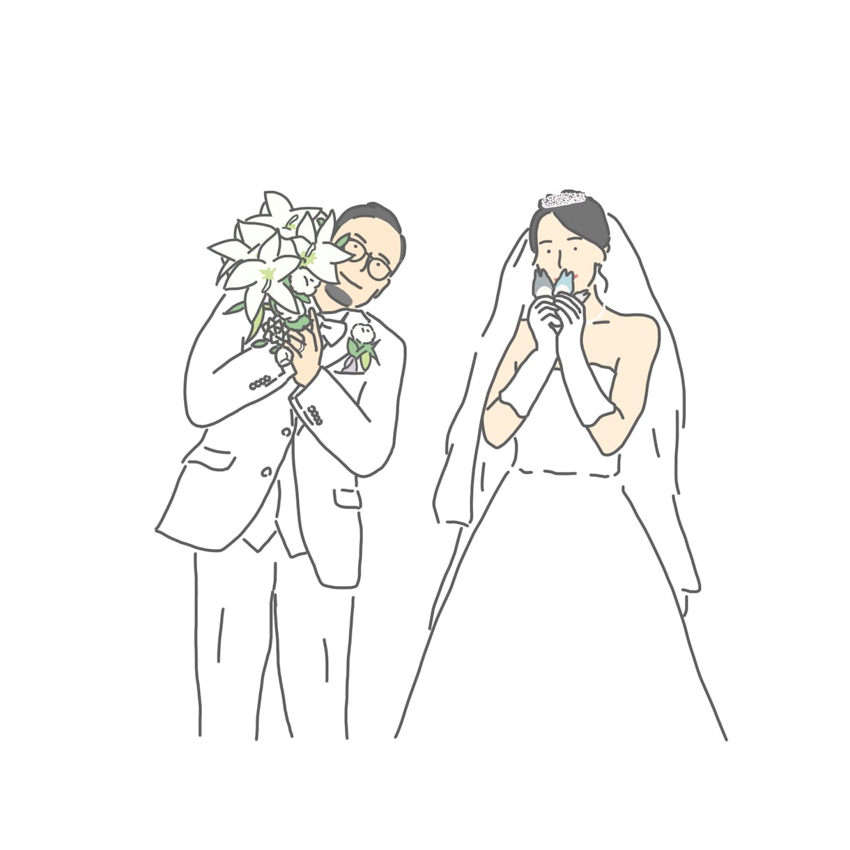 ウェディングのイラストを作成します お二人だけの特別なオリジナルイラストを探されているご夫婦へ。 イメージ2