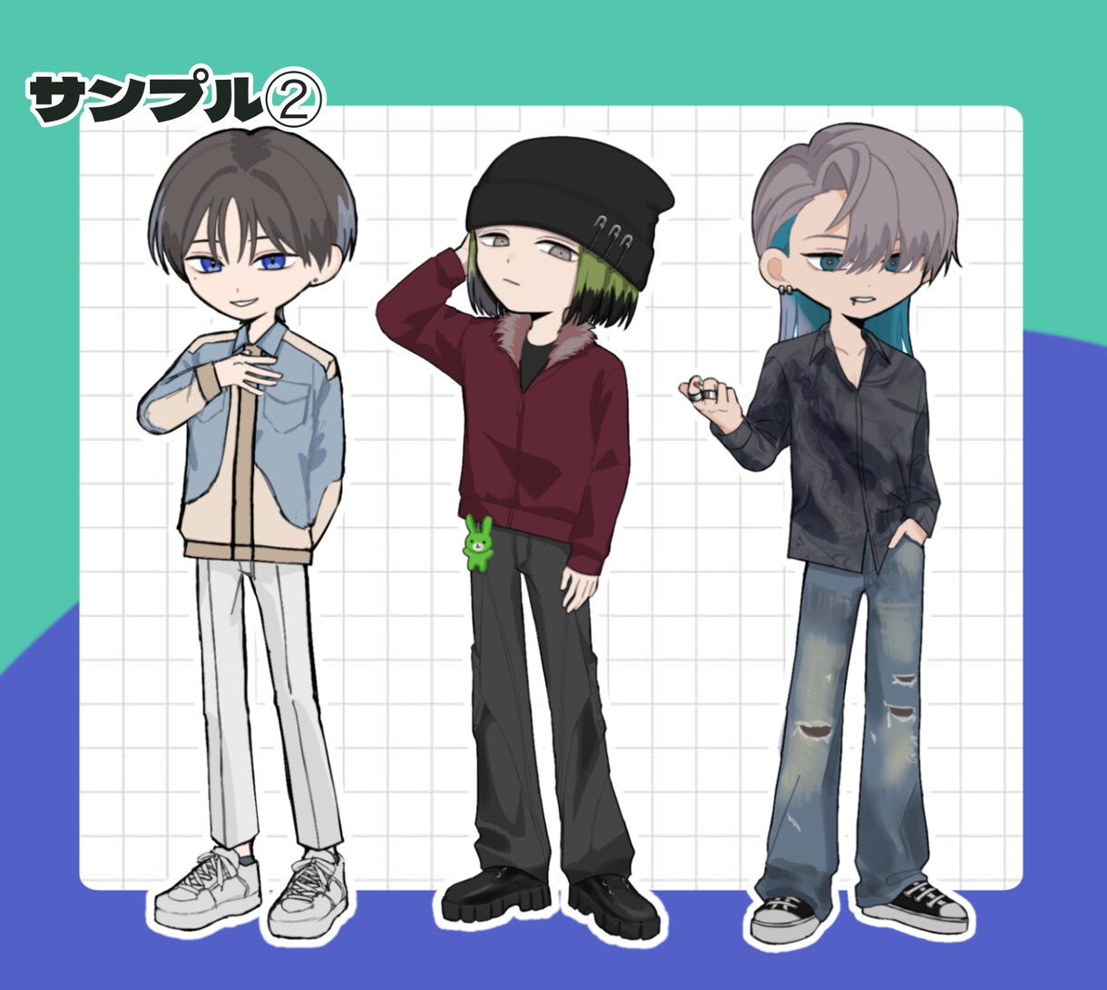 デフォルメイラスト（SD）作成します シンプルでかっこいいSDをお探しの方、お好きな方にオススメ！ イメージ3
