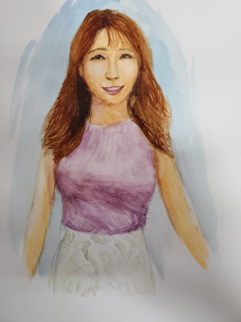 似顔絵・肖像画をリアル調の水彩画で描きます 写真以上にさらに魅力的に表現します イメージ4