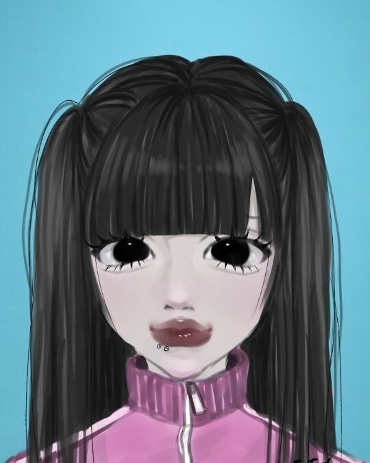 証明写真風イラストかきます 病み垢とかに使えるアイコン若干病みっぽいイラストです イメージ1