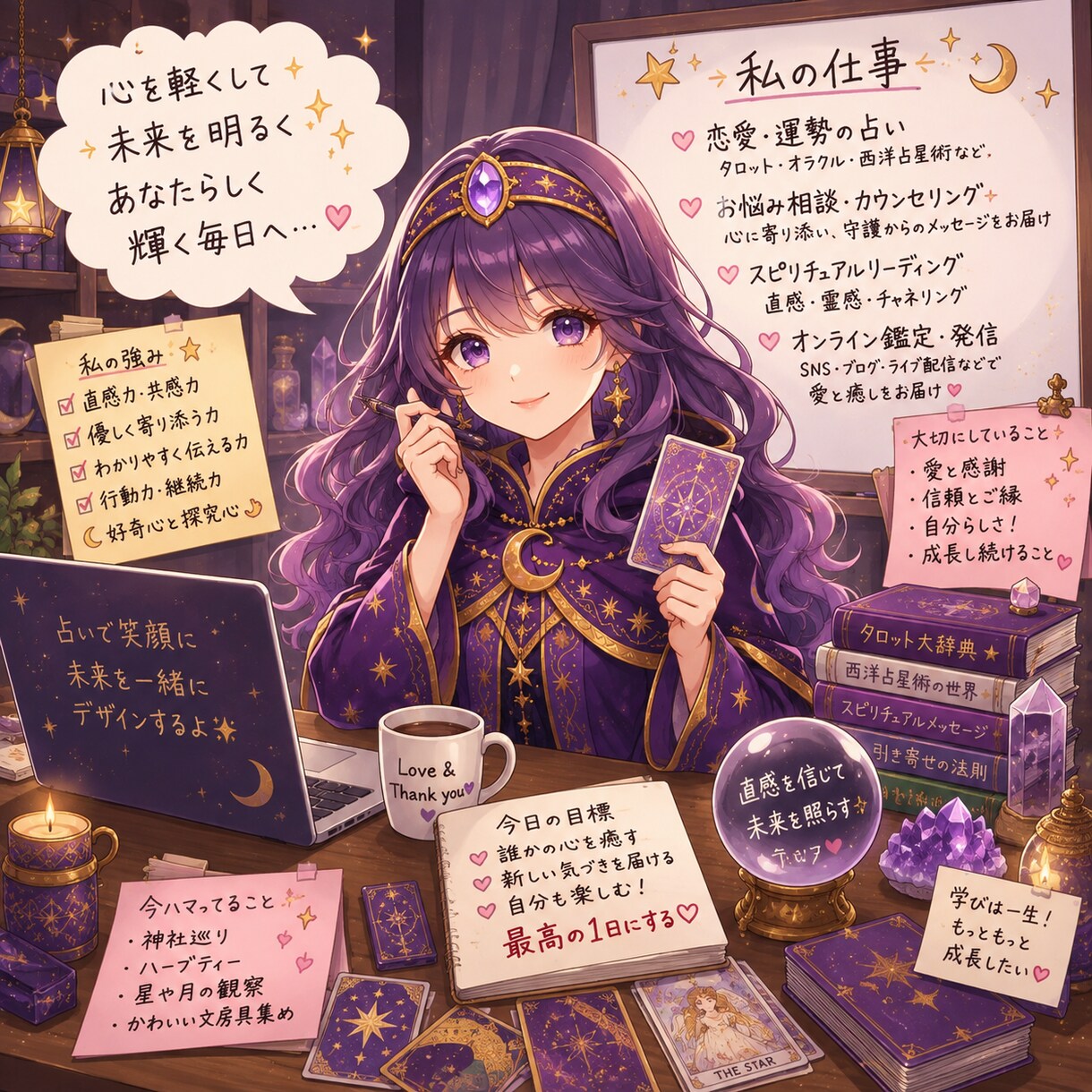 カウセリングしながらタロットカードで占いします 元気、前向きにするカウセリング占いをさせて頂きます。 イメージ1