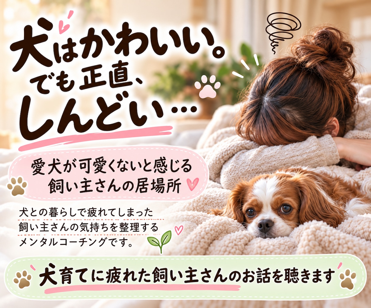 犬を飼って疲れてしまったあなたのお話を聴きます 愛犬が可愛くないと感じる飼い主さんの居場所 イメージ1