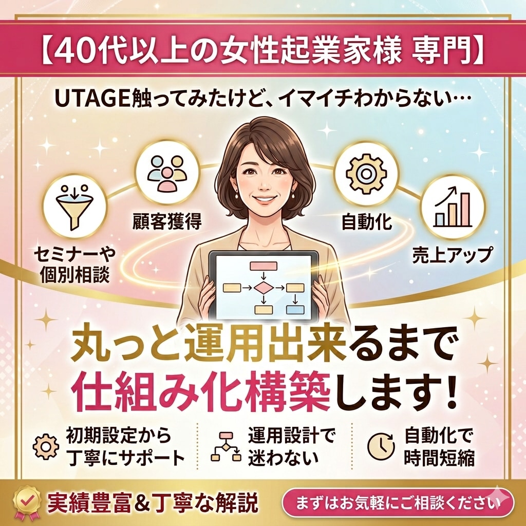 UTAGEシステム導入・マルっと構築代行します 初心者歓迎／サーバー不要／まずは固定費抑えてスタート イメージ1