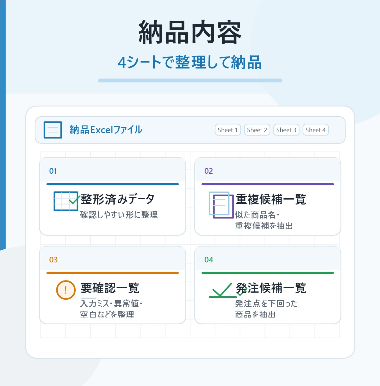 在庫表チェック代行します 在庫表を確認しやすく整理します イメージ2