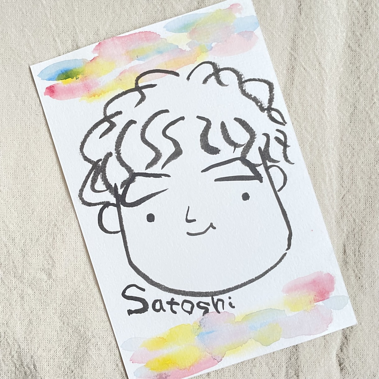 ゆるかわ筆タッチの似顔絵の作成をします キャラクターちっくな似顔絵！墨の質感で世界に１つのプレゼント イメージ2