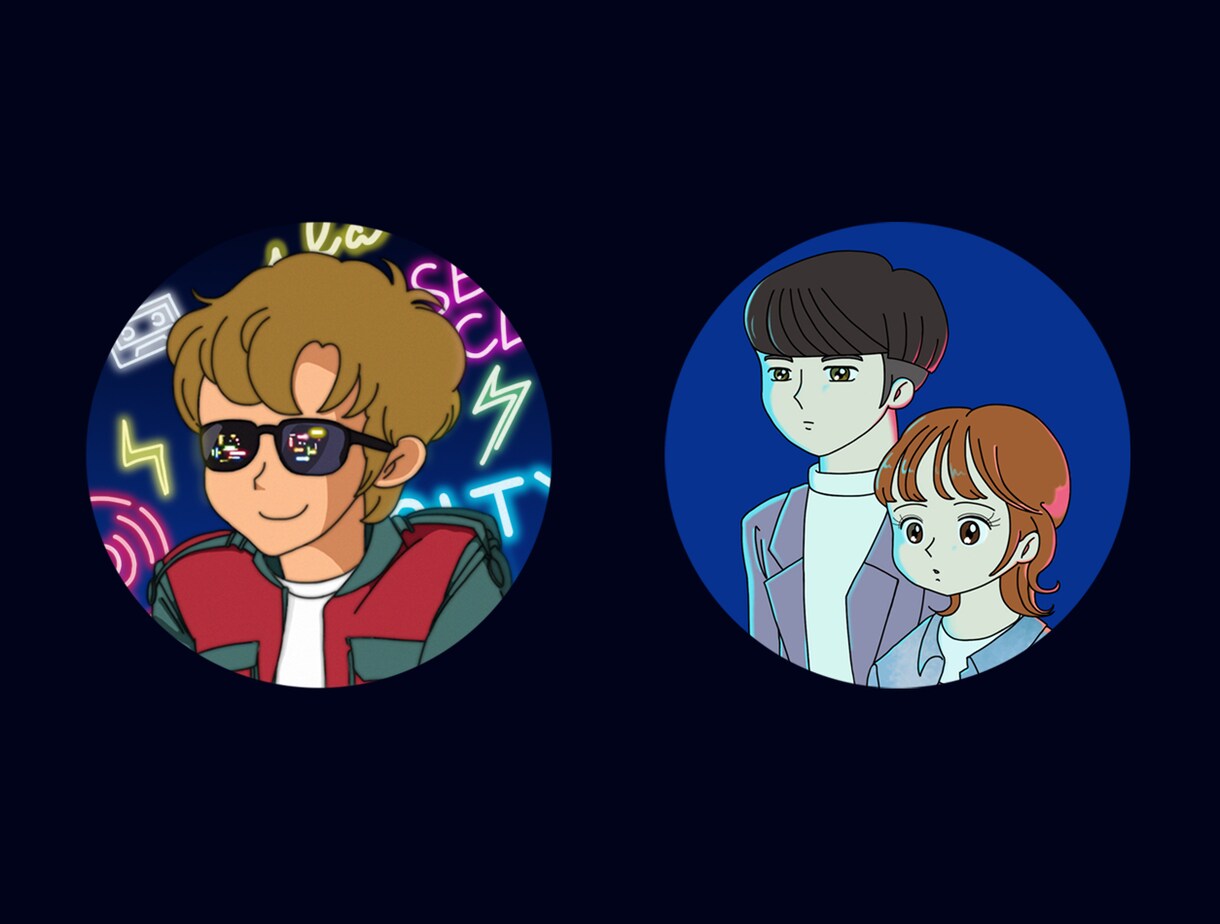 商用OK！80年～90年代レトロなアイコン描きます SNSやブログで使えるアニメ・シティポップ風のイラストです。 イメージ7