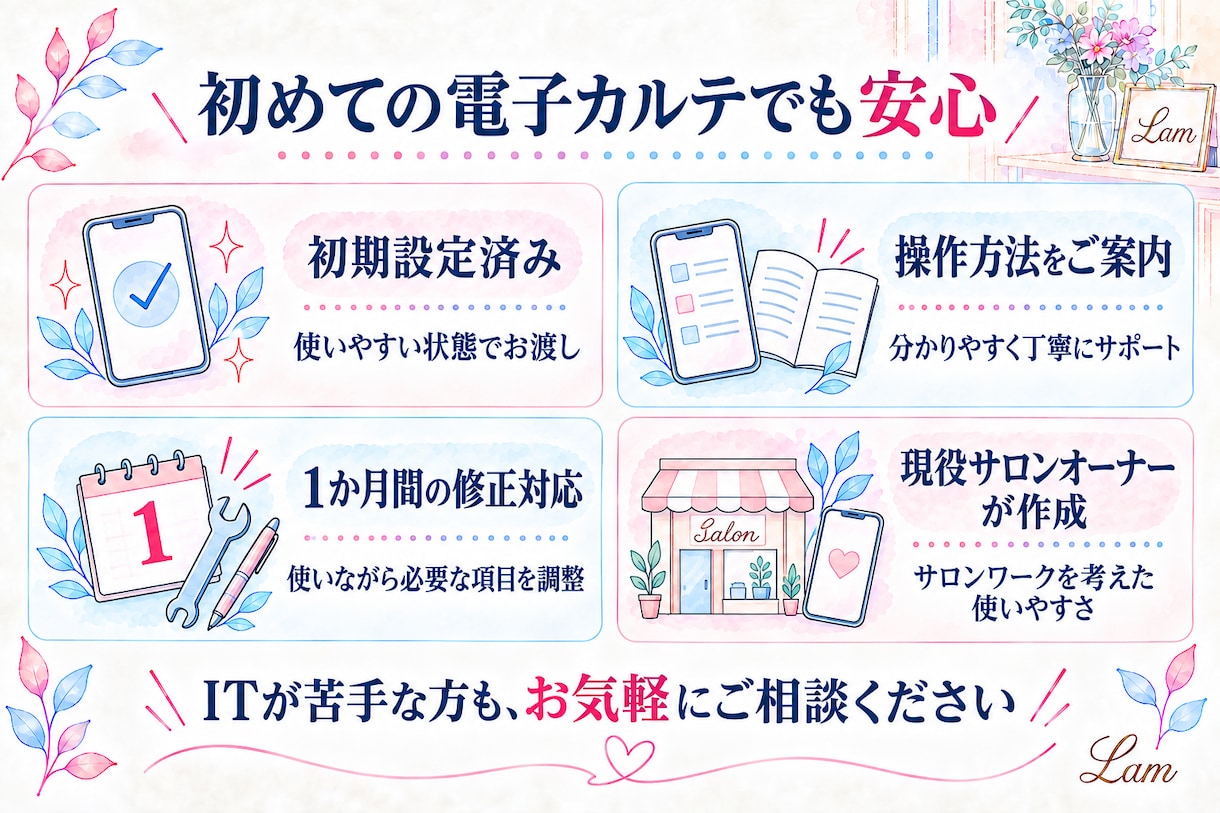 現役サロンオーナーが電子カルテを作成します 紙カルテ卒業｜スマホで顧客情報・施術履歴をかんたん管理 イメージ6