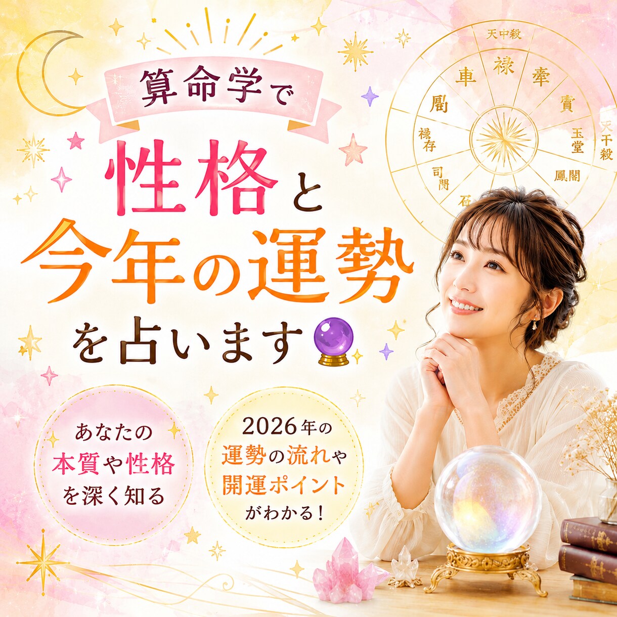 自分の性格、今年の運勢、天中殺の時期教えます あなたの本来の性格や運気を優しく鑑定します イメージ1