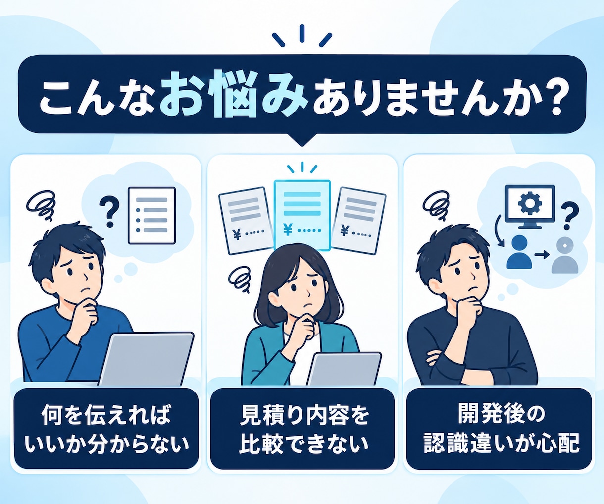 システム開発前の要件と業務フローを整理します 曖昧なアイデアを相談・見積りできる資料にします イメージ2